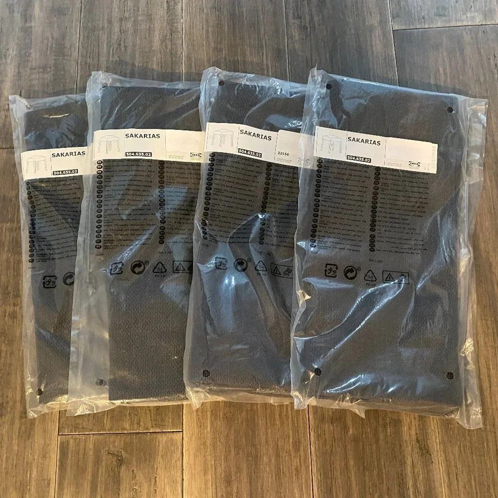Lot 4 New !  NEW IKEA SAKARIAS Stool Cover only  Sporda Dark Gray 504.635.02